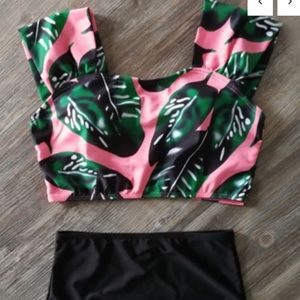 Floral High Waisted Swimsuit
